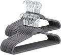 Yaheetech 100 Pack Non Slip Velvet Hangers Heavy Duty Flocked Coat Suit Hangers Space Saving Clothes Racks with 360° Swivel Hook, Gray