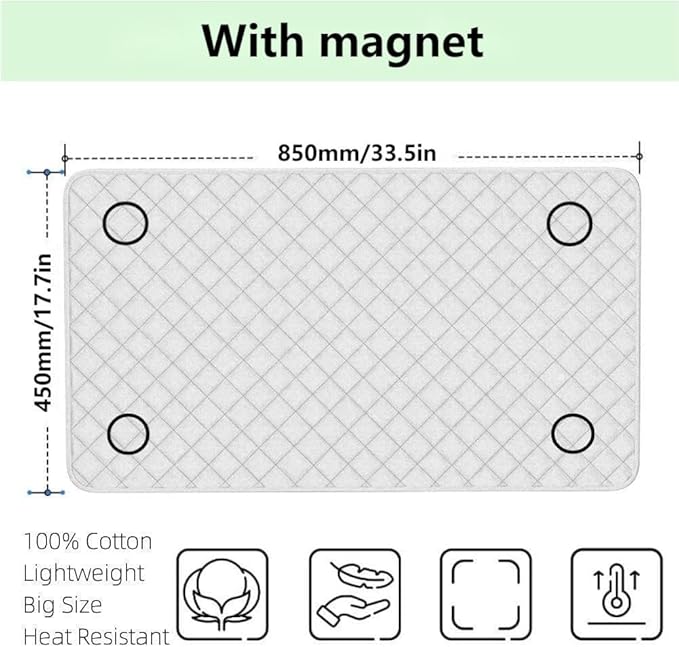 Portable Ironing Pad, 33.5x17.7in Foldable Magnetic Ironing Mat Blanket for Table Travel Washer Dryer Desktop Countertop Small Household Ironing Board