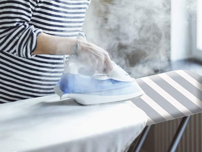 SheeChung 42”x12” Ironing Board Cover and Pad - with Pull Bungee Fit System and Connecting Straps,Premium Heavy Duty 4-Layer Silicone Coated Cover,Heat Reflective, Scorch Resistant