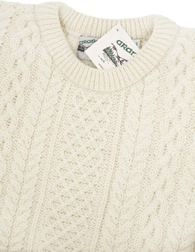 Aran Crafts Aran Crew Neck Sweater (100% Wool)