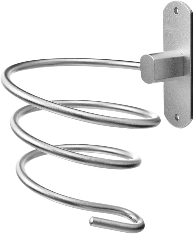 hicorfe Bathroom Hair Dryer Holder Hair Care Tools Holder Wall Mount (Bright White)