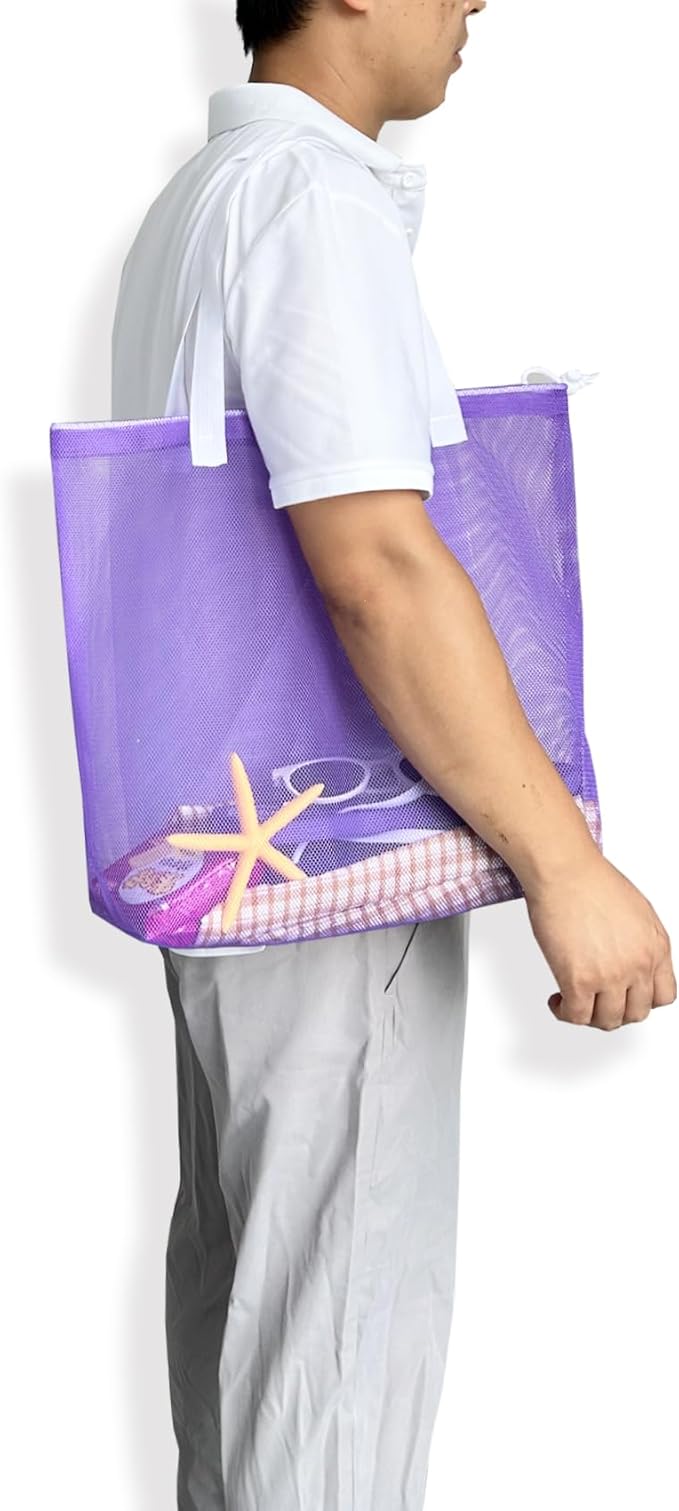 4Pieces Cute Mesh Pool Tote Bags,Mesh Beach Bags With Drawsting For Swim,Travel,Party