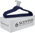 Non-Slip Scented Velvet Hangers - Heavy Duty Clothes Hanger - Ultra Thin Space Saving 360 Degree Swivel Hook - Ideal for Coats, Jackets, Pants, & Dress - Fresh Air - 6 Pack