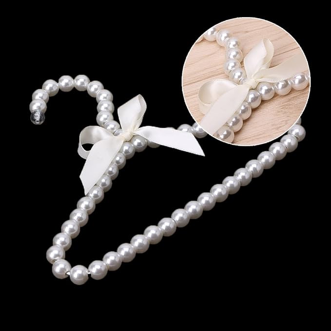 Fashion Pearl Bow Clothes Clothing Hanger for Kids Children Pet Dog