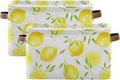 Fresh Lemons Pattern Rectangle Storage Bin, 15 x 11 x 9.5 in, Collapsible Organizer Storage Basket for Home Décor，2PACK