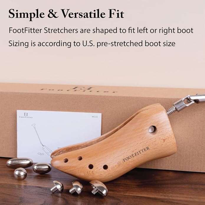 FootFitter Premium Professional Cowboy Western Boot Stretcher for Men & Women, Widen & Relieve Foot Pain for Cowboy Boots