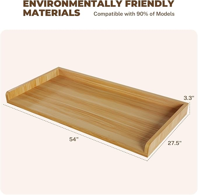 FAHKNS Washer Dryer Countertop - Wood Laundry Washer Dryer Topper with Anti-Slip Mat, 54" Width Waterproof Laundry Room Organization, Light & Save Space, Oak