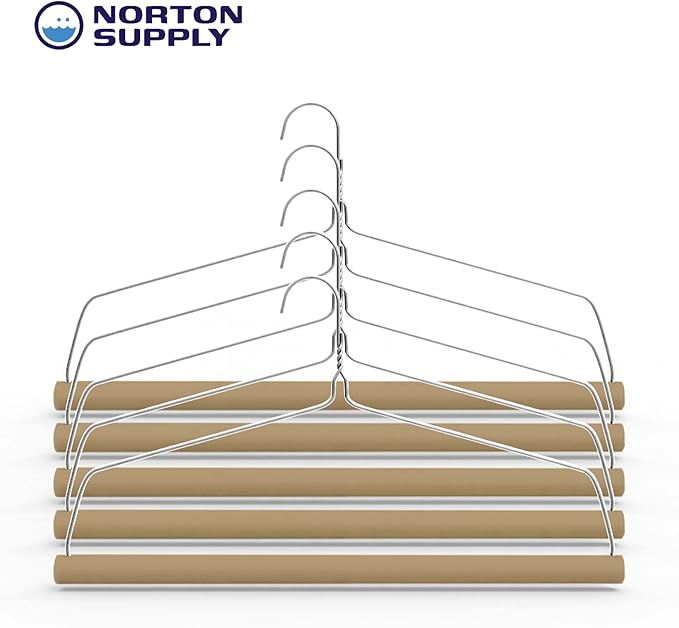 Norton Supply Heavy Duty Wire Clothes Hangers – Galvanized Steel Hangers 10.5" Gauge for Men, Women, Suits, Coats, Pants, Shirts, Dresses, Skirts and Drapes - Hanging Hooks for Closet, Cabinet