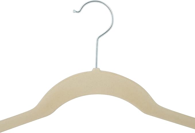 Simplify Extra Wide 21" Velvet Coat Hangers | 24 Pack | Slim Design | Heavy Duty | Holds 10 Pounds | Closet Organization | Shirt & Clothes | Ivory
