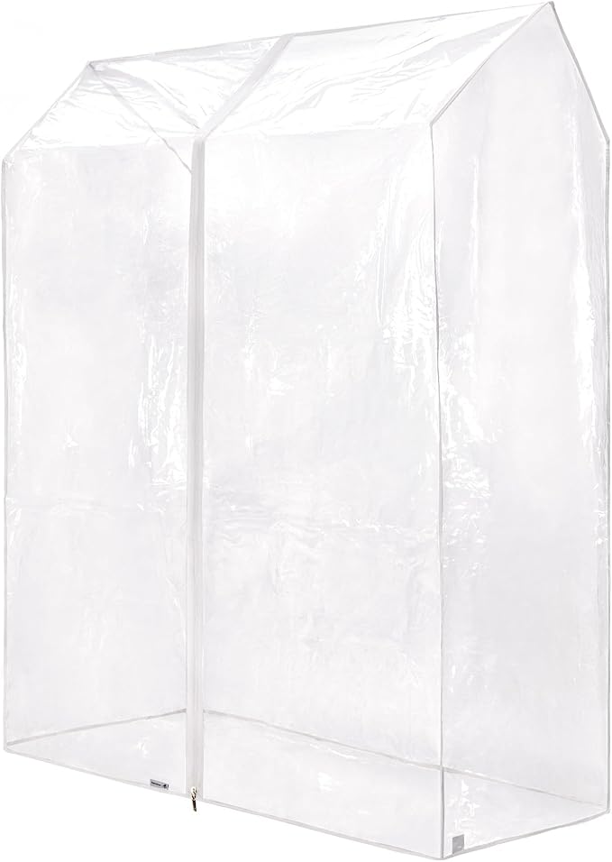 HANGERWORLD 4ft Clothes Garment Rack Cover for Open Closet Clear Showerproof COVER ONLY (48"x24"x65")
