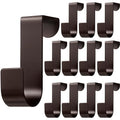 Hotop 12 Pcs Over The Cabinet Drawer Door Hooks 1.12 Inch for Hanger in The Cabinet Decoration Hooks Sturdy Metal Z Shaped Hanger Peg for Bathroom Clothes Towel(Bronze)