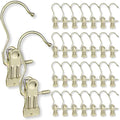 Hangers Clips,Stainless Hooks for Closet Hooks,Heavy Duty Clothespins Laundry Hanging Hooks,Travel Portable Clothes,Boot Tall Towel Hats Socks Pants and Bras (30, Gold)