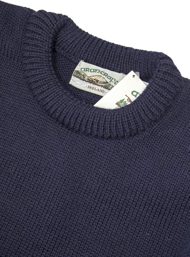 Aran Crafts Plain Crew Neck Sweater (100% Wool)