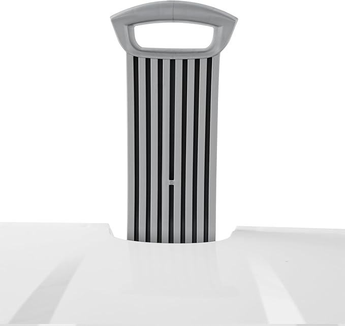 Basket Collection Lidded Wheeled Plastic Laundry Basket Adult-Sized with Handle - for Bedrooms, Dorm Rooms & Laundry Rooms, White