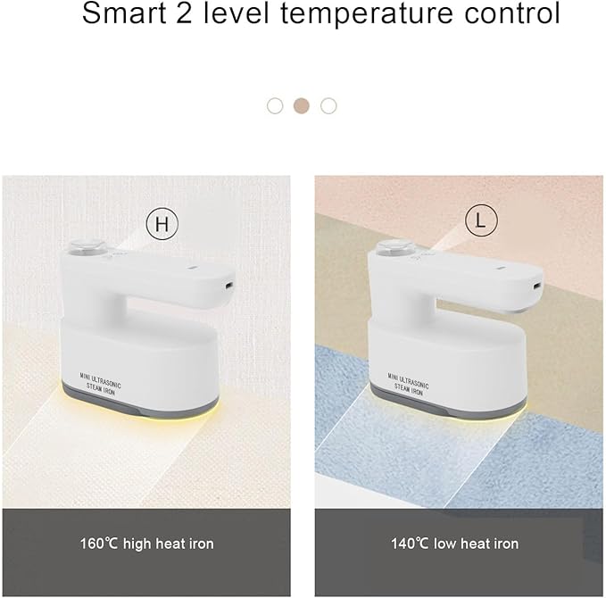 Cordless Travel Steamer for Clothes, 5200mAh Rechargeable 2 Level Temperature Adjustment Portable Handheld Mini Iron with Sprayer & Anti Scald Mat, Support Dry & Wet Ironing