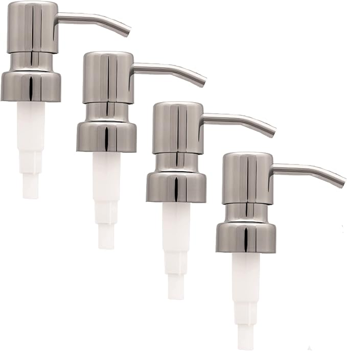 Bathroom Countertop Soap Dispensers (Chrome, 4 Pack)