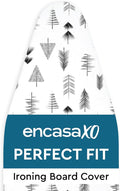 Encasa XO Ironing Board Cover and Pad 49"x18" - Thick 3mm Felt Padding, Drawstring Tightening & Lock, Easy Fit, Scorch & Stain Resistant, Fits Wide Ironing Board - Black Arrow