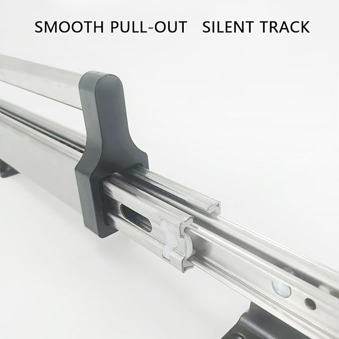 White Pull-Out Hanger, 80cm Clothing Organizer Rail - Wardrobe Rod
