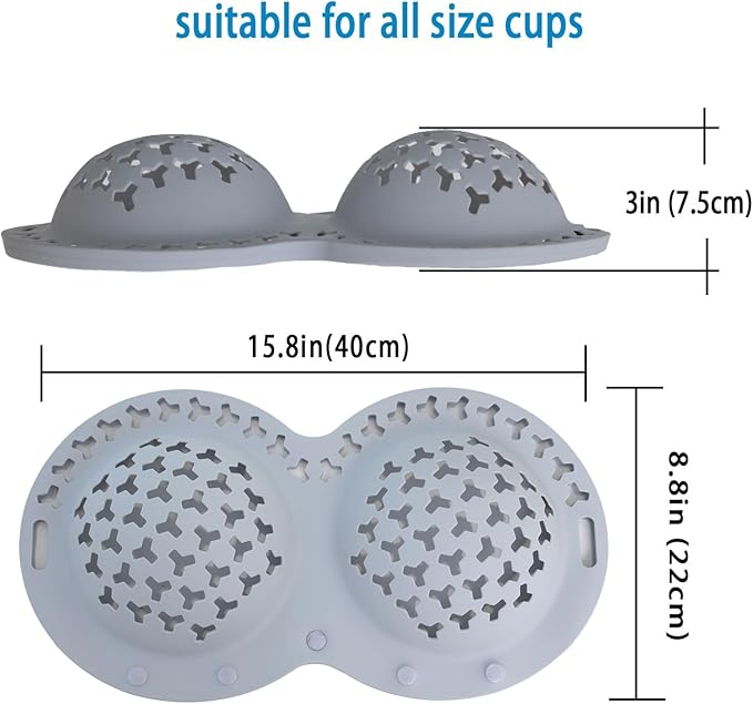 Silicone Bra Washing Bags for Laundry,Delicates Mesh Laundry Bags, Suitable for all Cup Sizes bra,Sports Bras, Swimsuits, Socks & Silk protector,Anti Deformation Lingerie Bag for Machine (gray)