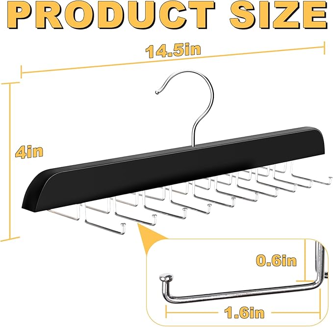 Tank Top Hanger with Premium Wood, 24 Large Capacity, Space Saving,360 Degree Rotating, Foldable Metal Hooks, Tank Tops