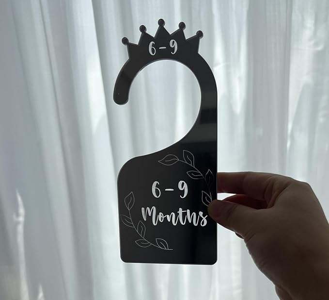 Baby Closet Dividers,Set of 7 Acrylic Mirror Baby Clothes Organizers for Wardrobe Closet Home Nursery from Newborn to 24 Months (Silver Mirror, Model 2)