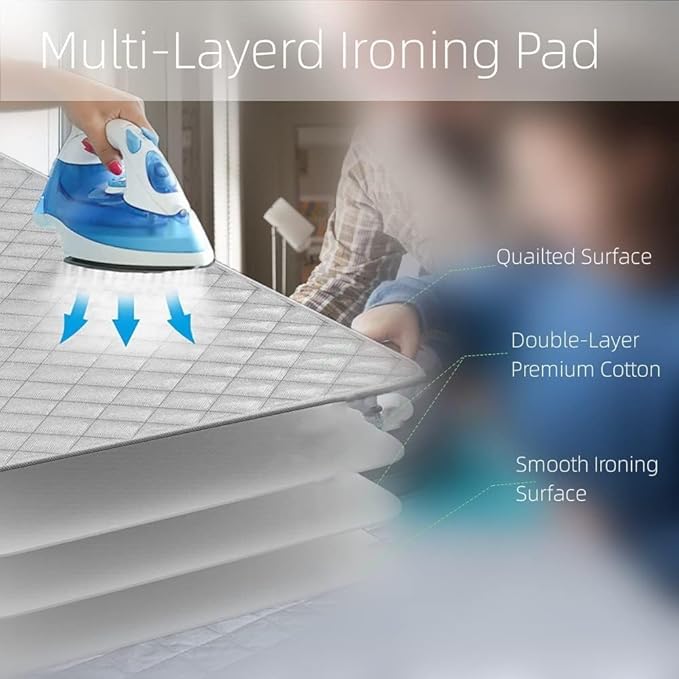 BORDSTRACT Portable Ironing Pad, Foldable Ironing Pad Blanket Suitable for Washer Dryer Desktop Countertop Small Household Ironing Board