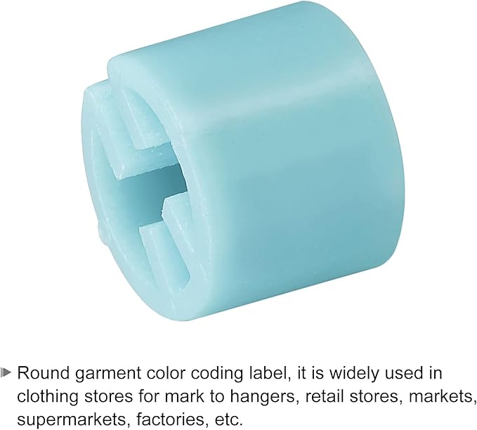 MECCANIXITY Clothes Hanger Marker Blank Fit 3.5mm Rod for Garment Color Coding Light Blue Count 300