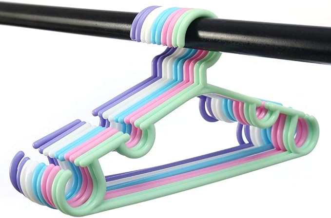 10 Pieces/Set Tubular Hanger for Baby Clothes Durable Plastic Nursery Hangers for T-Shirt Coat Pants Trousers Baby Suits