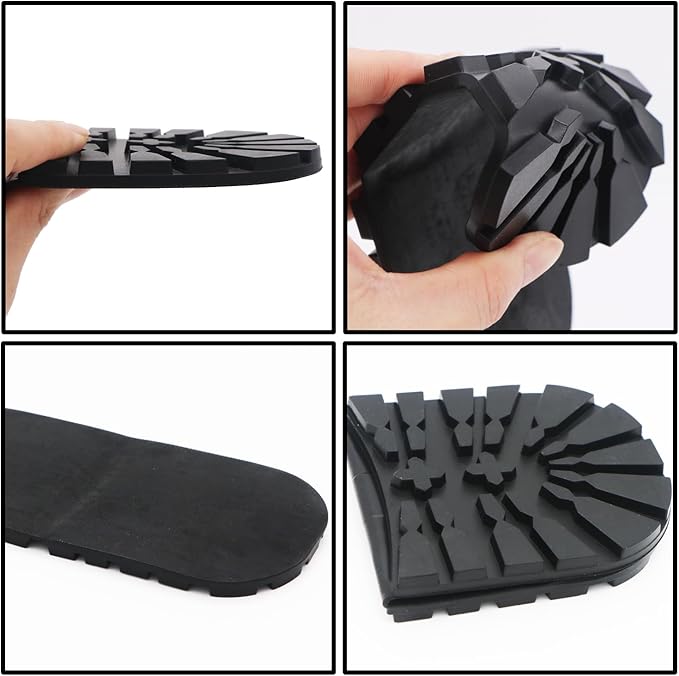 Shoes Heel Repair Rubber Pads 2 Pairs 8 mm Thick Extra Large Black Resistant Anti-Slip Boot Heel Replacement Soles Pad Sheets for Men’s & Women’s Shoes
