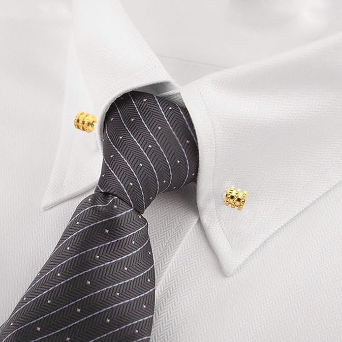 Classic 4-Piece Set Solid Brass Collar Bar for Men Multi-Style Metal Anti-Curl Shirt Collar Stays Tie Pins