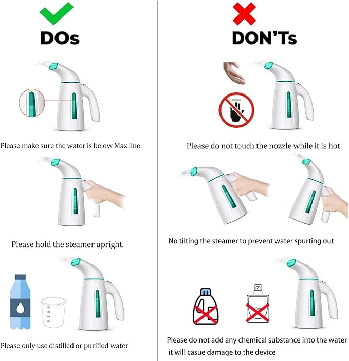 OGHom Steamer for Clothes, Handheld Clothing Steamer for Garment, 240ml Big Capacity 700W Portable Travel Steam Iron (Teal)