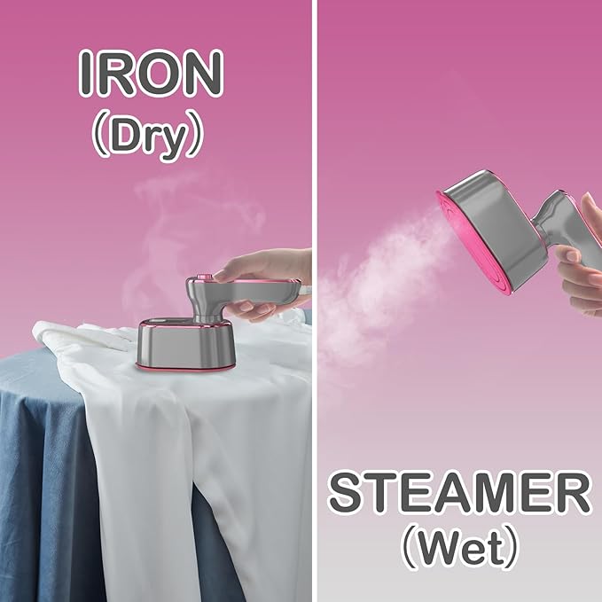 Travel Steamer Iron for Clothes Mini - Portable Ironing Machine Travel Small Size Portable Steamer Travel College Dorm Home Essentials (LightGrey)
