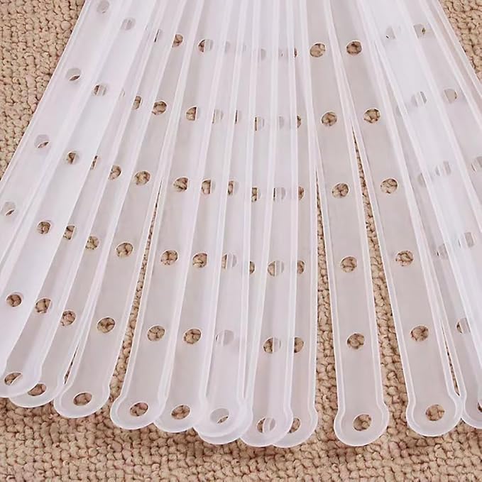 GSHLLO 36 Pcs Plastic Hanging Display Strips Heavy Weight Clothes Hanger Strips Hanger Connection Strips Stable Hanger Connector with Holes for Retail Store