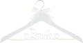 Bride to Be Wedding Dress Hanger Wooden and Wire Hangers for Brides Gowns, Dresses (White with Silver Wire and Strand Pearls)