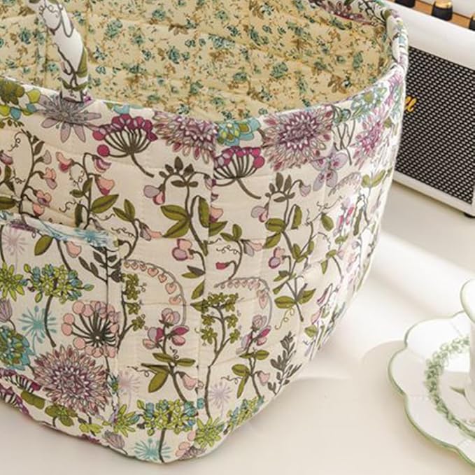 Floral Fabric Storage Basket Car Interior Storage Basket Underwear Sundries Laundry Baskets Supplies Home Organizer Bag (style 6)