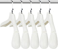 DEDU Suit Hangers for Men 10 Pack, Sweater Hangers No Shoulder Bump Non Slip Width 17.7", Plastic Clothes Hangers Ivory White with Metal Hook