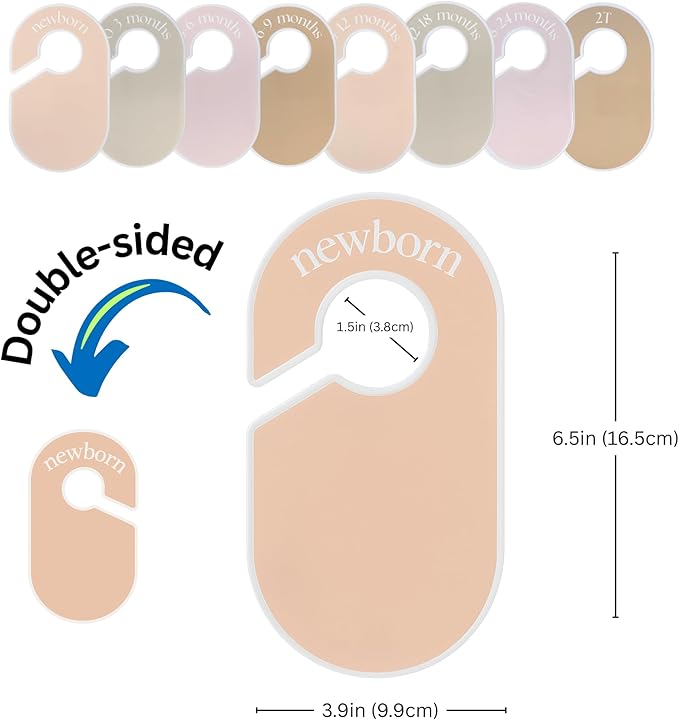 50 Pack Baby Hangers – Includes 8 Closet Dividers – Non-Slip Durable Hangers for Infant Clothes & Nursery Organization (Pink, 50)