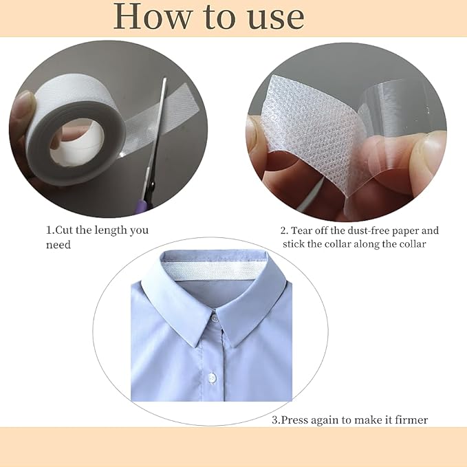 5 Rolls Collar Protector Sweat Pads, Self-adhesive Shirt Collar Protector Absorbent Sweat Shields Pad for Hat Shirt Neck Liner Armpit Tape Collar Protectors for Women Men