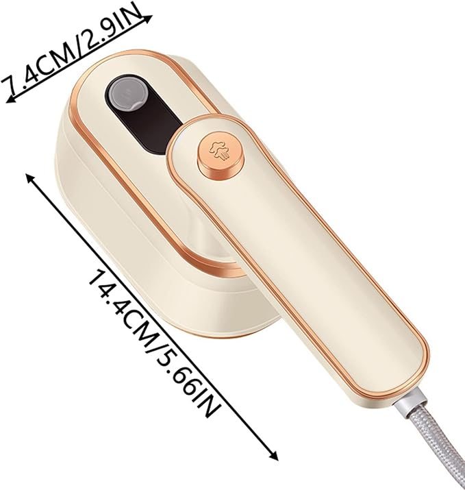 Mini Steamer Travel Iron, Portable Handheld Ironing Machine Clothing Steamers Small Size Folded Hand Held Steam Iron for Shirt Dorm Travel Steamers (Beige)