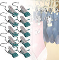 2024 New Space-Saving Clothes and Hat Storage Hook, Boot Hangers for Closet, Heavy Duty Laundry Hanging Hooks with Clips, Portable Single Hangers S-Shaped Stainless Steel Clothespin (Green, 50 PCS)