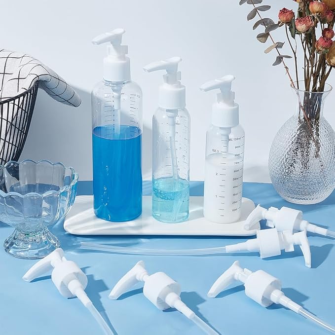 BENECREAT 12 Packs Plastic Replacement Pumps, 24-410 Thread/Neck Locking White Dispenser Replacement Pump Lotion Pumps for Soap, Lotion, Shampoo, Kitchen and Bathroom