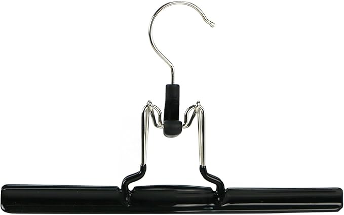 Mawa by Reston Lloyd Non-Slip Space-Saving Clothes Hanger with Clamp for Pants and Skirts, Style M/26, Set of 2, Black