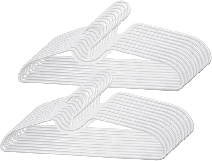 Plastic Clothes Hangers Space Saving Short Neck Hanger, Anti-Slip Heavy-Duty Slim Closet Thin Hangers, Coat Hanger for College Dorms, Homes & More, Enhances Closet Space(20Pack)