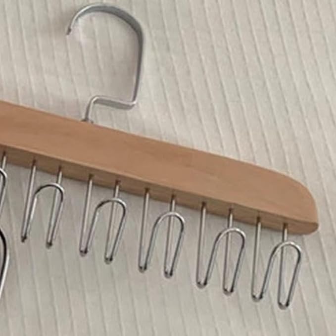 Hanger Hooks, Multi Hook Hanger Stainless Steel Closet Organization Multi Hanger with 8 Hooks Hangers Space Saver Hangers for Clothes Bra Storage (Khaki)