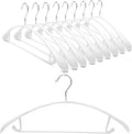 Nature Smile Non Slip PVC Coating Sweater Hangers,Dress Suit Coat Hangers,Wide Shoulder Bump Free Golf T Shirts Clothes Hangers (White Color 10 Pack)