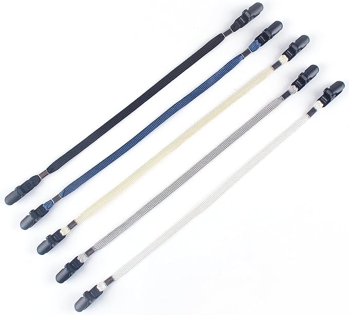 5 Pieces Adjustable Hat Strap Clips Windproof Anti-Loss Cap Strap Clips Hat Chin Cord for Travel, Golfing, Fishing