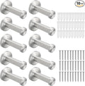 Bath Towel Hooks, 10 Pack Round Coat Hooks, Sturdy Wall Mounted Robe Hook, SUS 304 Stainless Steel Heavy Duty Clothes Hanger, Wall Towel Hooks for Bathroom Bedroom Kitchen(3 in, Brushed)