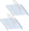 20 Pack Pants Hangers with Adjustable Non-Slip Clips Anti-Rust Hanging Hook for Trouser,Skirts,Jeans,Clothes Hangers Blue