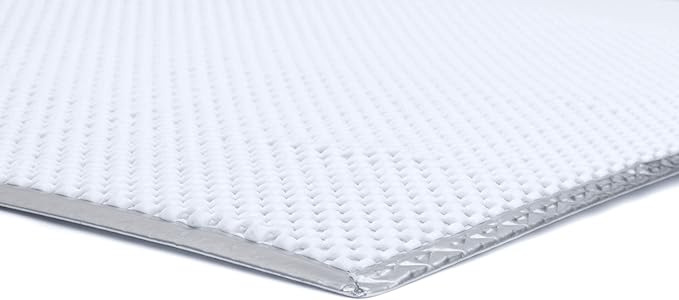Heat Resistant, Non-Slip, Metal Counter/Table Protector Mat, Large - 14" x 17" - 2 Pack - Silver