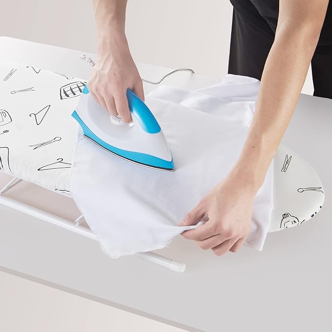 Seiritex Table Top Ironing Board Cover 12 x 32 inch, 3 Layers Small Iron Board Cover, Heat Reflective Thick Padding with Elasticized Edges (White)